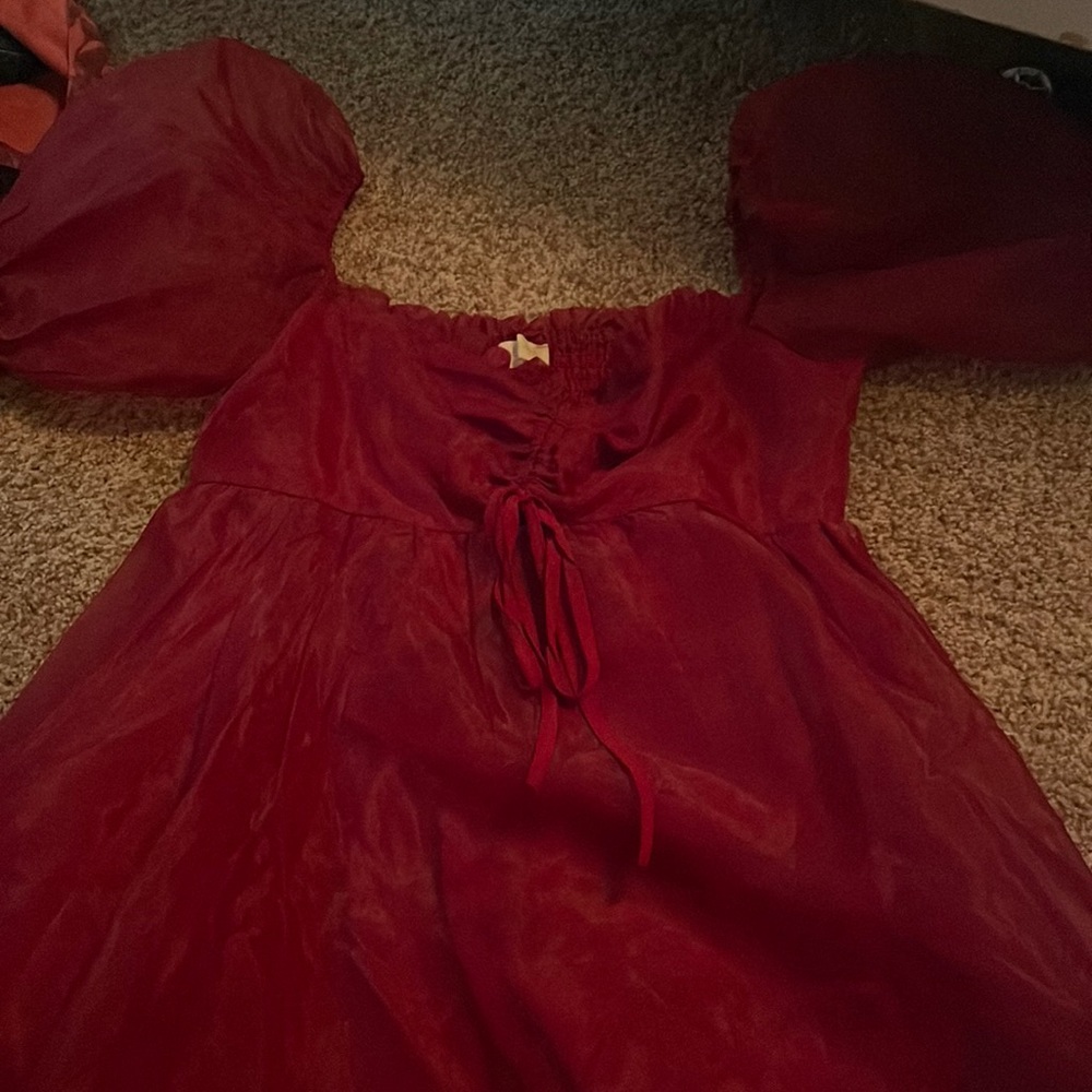 Red mini dress
